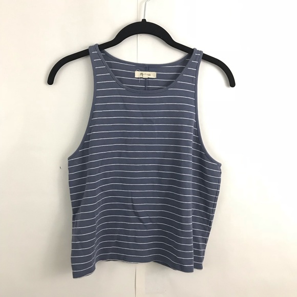 Madewell offline tank top in blue Huxley stripes - Picture 2 of 3